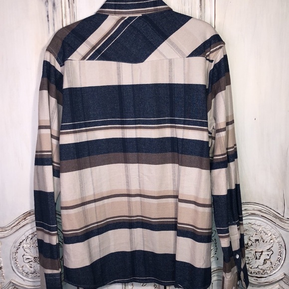 Men’s Costal Soft 100% Cotton Flannel Long Sleeve Button Down Size Large - Picture 7 of 9